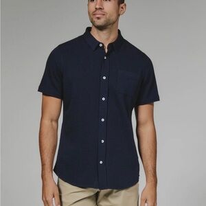 7 Diamonds Dark Blue Casual Shirt